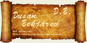 Dušan Bekjarev vizit kartica